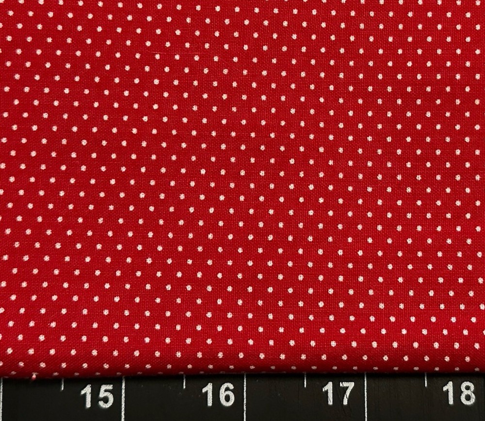 Tina Scrap 9″x21″ Circle Polka dot Valentine Red White Mini Circle Cotton Fabric