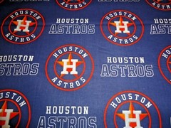 ( 1/4 Yard ) MLB Baseball Houston Astros Cotton Fabric 9″ x 56″