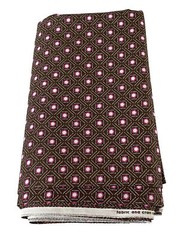 5.7 Yds Jo-Ann Pink Brown Geometric Print Quilting Cotton Fabric 44″W x 208″L