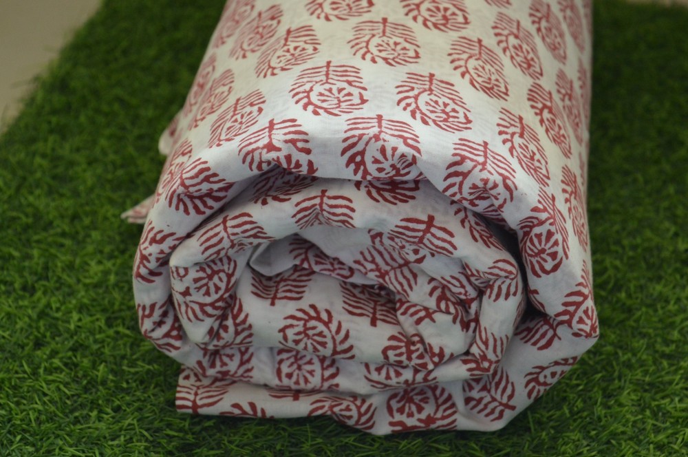 NO TARRIF CHARGES 100%✅ZK_135 Hand Block Floral Print 100%Cotton 10 Yard Fabric#