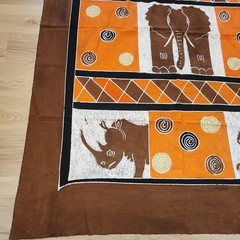 Quilting Craft Fabric Batik Cotton Panel African Animal Safari Themed 82″x60″