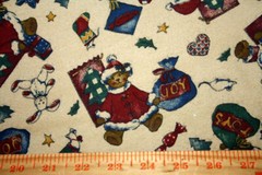 JOY OF TOYS ON TAN FLANNELBY FAYE BURGOS FOR MARCUS – 100% COTTON FABRIC