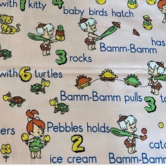 Flintstones Pebbles and Bamm-Bamm Fabric 1 yard 36×60 in VTG 1991 Unused remnant