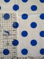 Large 1 1/2″ Royal Polka Dots Printed Fabric White Back 100% Cotton BTHY 18×46″