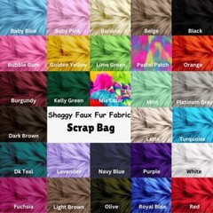 FabricLA Shaggy Faux Fur Fabric Scrap Bag, Precut, Odd Bits and Ends, 16oz