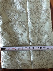 Fabric Remnant Light Blue Brown Damask Embroidered Inch Long 40” Wide