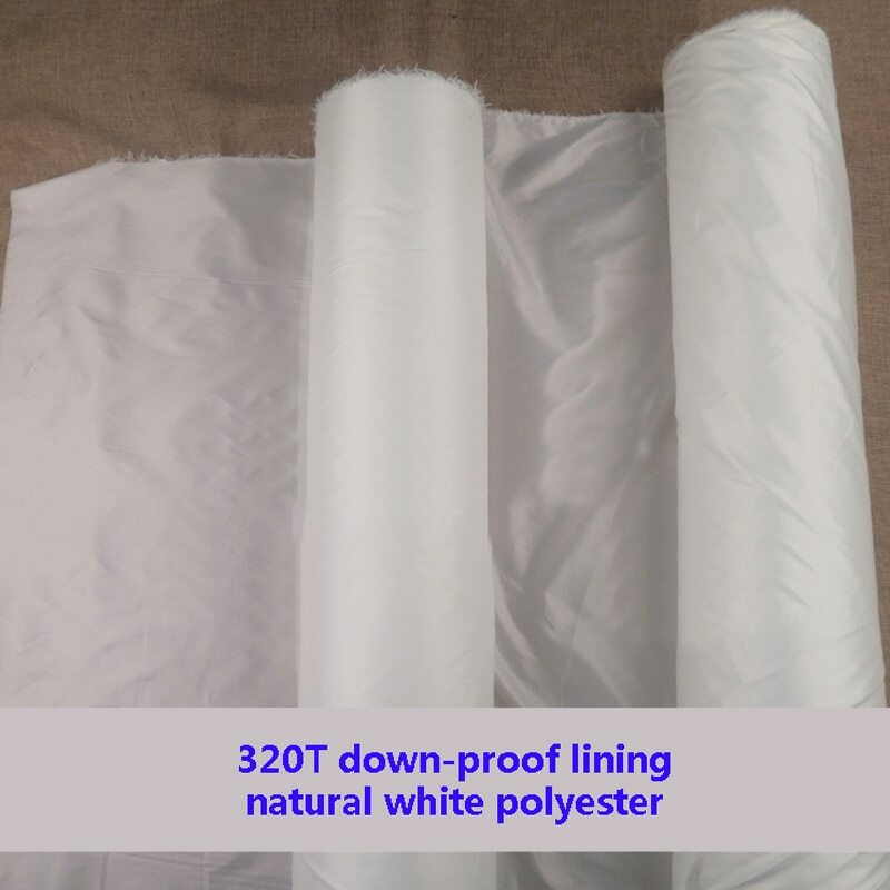 By Yard Natural white down proof lining 320T polyester cire taffeta material