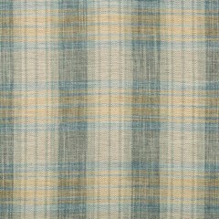 Kravet Blue Gold Plaid Upholstery Fabric- Stasia Plaid / Delft 5.25 yd 35151.514