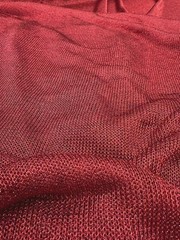 Metallic Chainmail Fabric Ruby Red Sheer 2-Way Stretch 60 Inch Wide