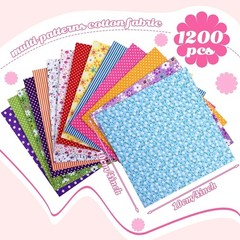 Soft Cotton 4×4″ Fabric Precuts – 1200pc Floral Patchwork for DIY Craft Projects