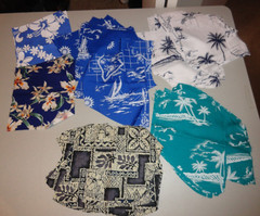 Lot of Hawaiian Small Fabric Scraps Remnants for Crafting approx. 10″ x 8″