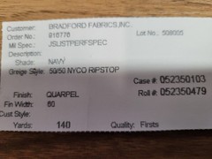 Quarpel Navy Poly Cotton Twill Fabric 60″ Bolt 300 yd Oil Resistant Ripstop Roll