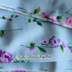 Kings Road Fabric Meadow Collection Floral Powder Blue Cotton Quilt New BTY
