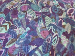 1 YD X 42″ VINTAGE NAVY TEAL FEATHER PATTERN/NAVY VIP COTTON NEW #1240