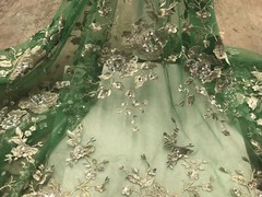 Rhinestone Floral Embroidery French Lace Fabric 50” Width Sold By The Yard
