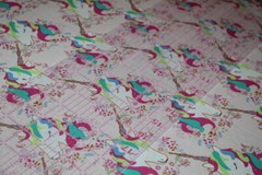 UNICORN FABRIC Unicorns Full Yard Yd. {100% COTTON} Kids Girls Girl Print PINK