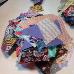 1 Pound 15 Ounces Cotton Print Fabric Quilt Scraps Leftover Squares E