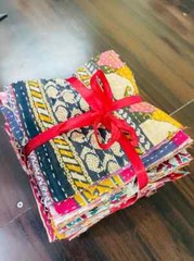 50pcs Kantha Fabric SNIPPET Pack-Kantha Scrap fabric-Scrap Junk Journal-Vintage
