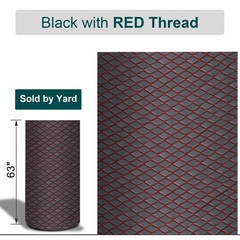 Quilted Leather Fabric w/ Foam Waterproof Car Headliner Upholstery Black Red