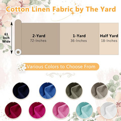 Navy Blue Linen Cotton Fabric Half Yard 61″ Wide, Linen Cotton Blend | Breathabl