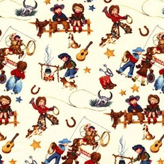 Michael Miller Retro Kids Country Rodeo Home on the Range Fabric BTY 36 x 44