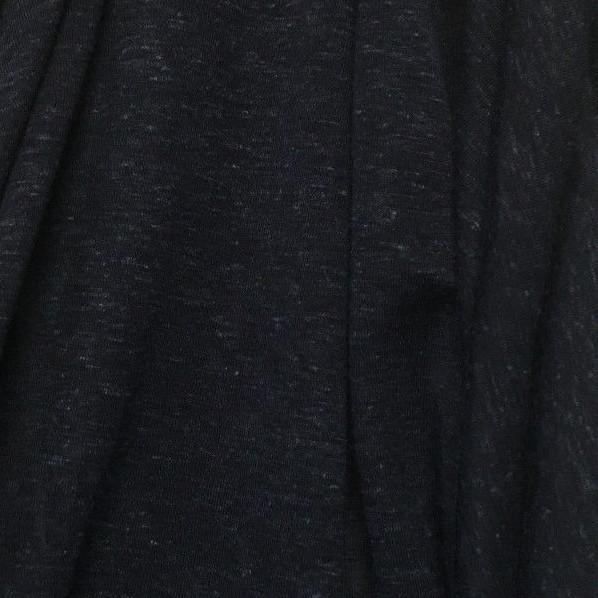 Linen Tencel Luxurious Japanese Knit Drapey Jersey fabric semi-sheer true Navy