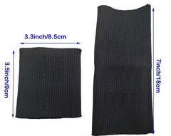 Black Seamless Rib Cuffs 2×2 Rib Knit Replacement Jacket Trims 1 Pair