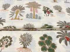 Cotton Fabric Sanganeri Indian 5 Yard Hand Block Print Pure Running Beige Floral