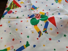 Vintage Whimsical Baby Child Theme Colorful Fabric Pieces Lot 9 Crafts Quilting