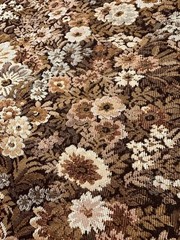 Floral Earth tones Tapestry Woven Pattern Upholstery Fabric 41 x 121 (3+yd) A216