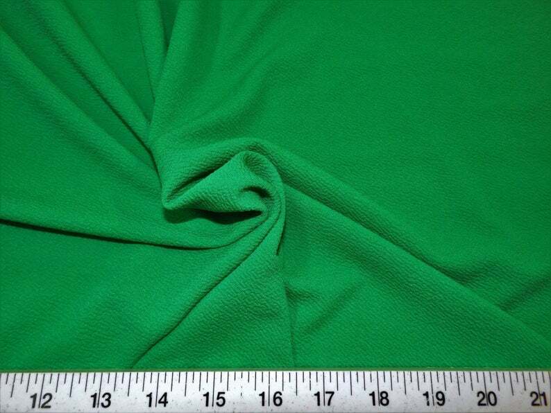 Liverpool Textured Fabric 4 way Stretch Scuba Kelly Green LP03