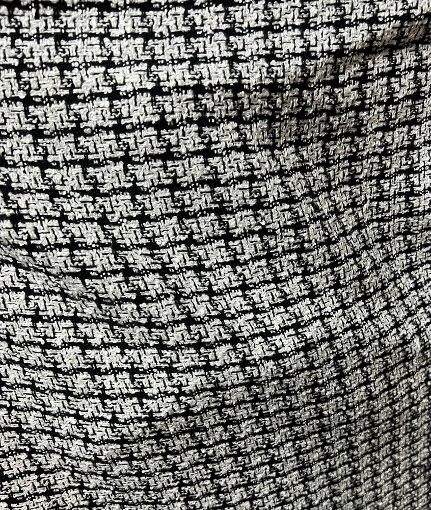 Woven polyester viscose black and white fabric 54” wide sold by the yard