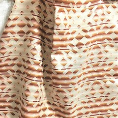 Duralee Geometric Pattern Reversible Designer Fabric Sample Beige Pink Mauve US