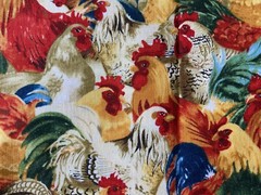 WILMINGTON FABRIC~Anita Phillips~CHICKEN COOP~Roosters~Hens~RED YELLOW GREEN~