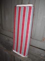 Distressed Red Natural Blue Stripe Combed Cotton Sewing Quilt Apparel Fabric