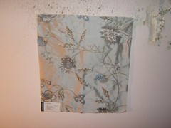 G P & J Baker, Coleshill Silk, Embroidered Floral, Remnants, Var Colors