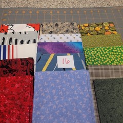 LOT OF 15 FAT QUARTERS COTTON FABRIC ASSTD COLORS & DESIGNS lot 16