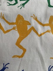 RARE Michigan Rag Co. Fabric Frogs Print Marushka 65” wide 1 – 12 yds NOS