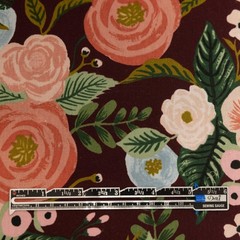 Rifle Paper RP520-BU1C Garden Party Juliet Rose Burgundy Canvas Fabric 15 yards