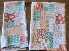 2 Piece VTG Unused Poly Floral Patchwork Print Material Stretch Lots Of Goodness
