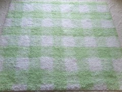 cuddly green gingham vtg terry chenille fabric soft cotton blend 19×25″