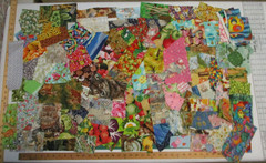 Cotton Quilt Fabric Scrap Lot #1 Novelty Prints Pieces 10 Ounces