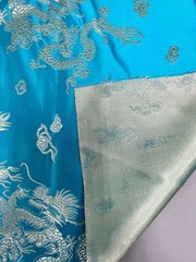 Arisa TURQUOISE Dragon Brocade Chinese Satin Fabric for Cheongsam/Qipao, Appare
