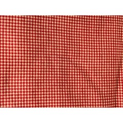 Gingham Fabric Cotton Red Checked Beige Small Squares Lot 1 Yard 51 Inches Wide