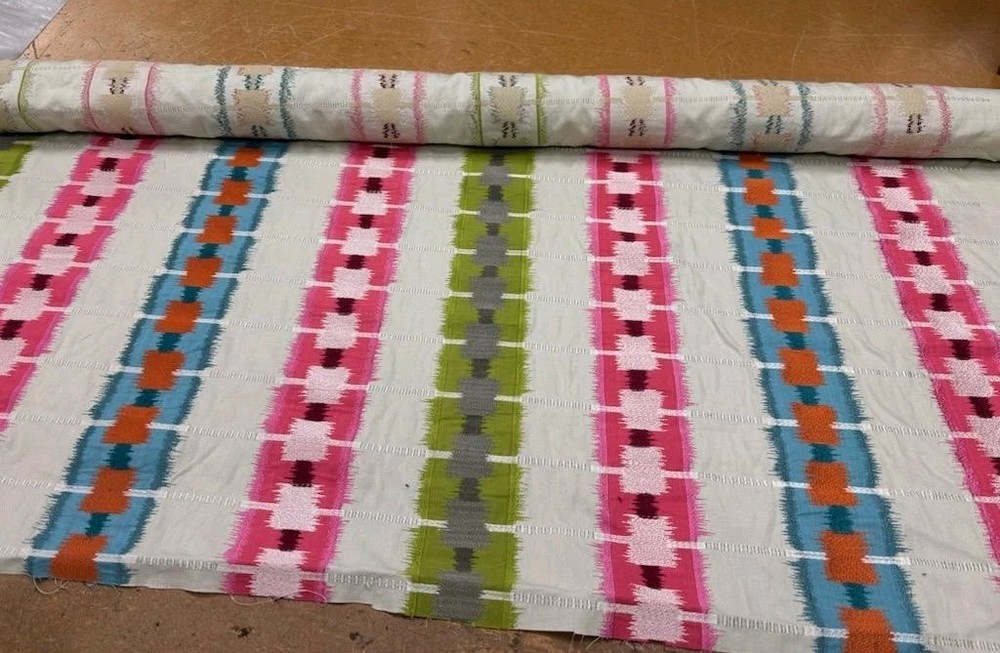 Thibaut ‘Sri Lanka’ Fabric in Pink 2Yds 34″ New