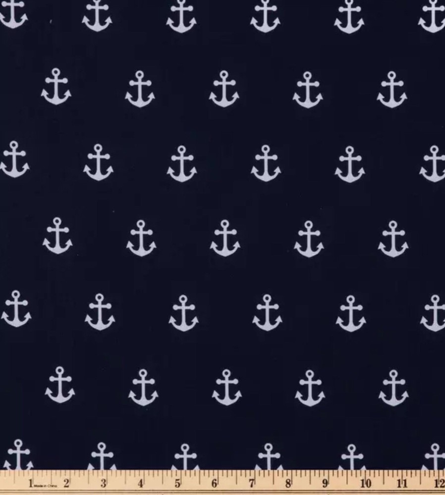Anchors on Navy Blue Fabric, BTHY, Nautical, Sailor