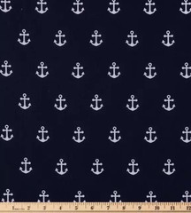 Anchors on Navy Blue Fabric, BTHY, Nautical, Sailor