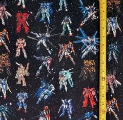 GUNDAM EVOLUTION BLACK ANIME 1 YARD FABRIC ( 36″ X 58″ ) BRAND NEW