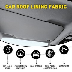 Flat Knit Headliner Gray Fabric Automotive Upholstery Stretch 60″ Wide New