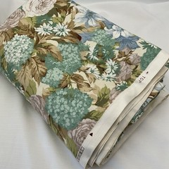Vtg 1981 Arthur Sanderson Flower Show Home Decor Fabric Cotton 7 3/4 Yds x 50″W